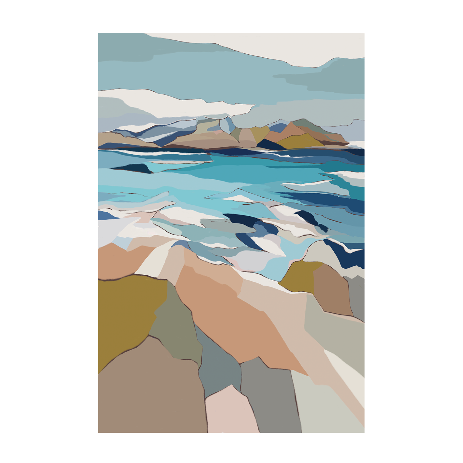 wall-art-print-canvas-poster-framed-Mountainous Wonder, Style A , By Nikita Jariwala-GIOIA-WALL-ART