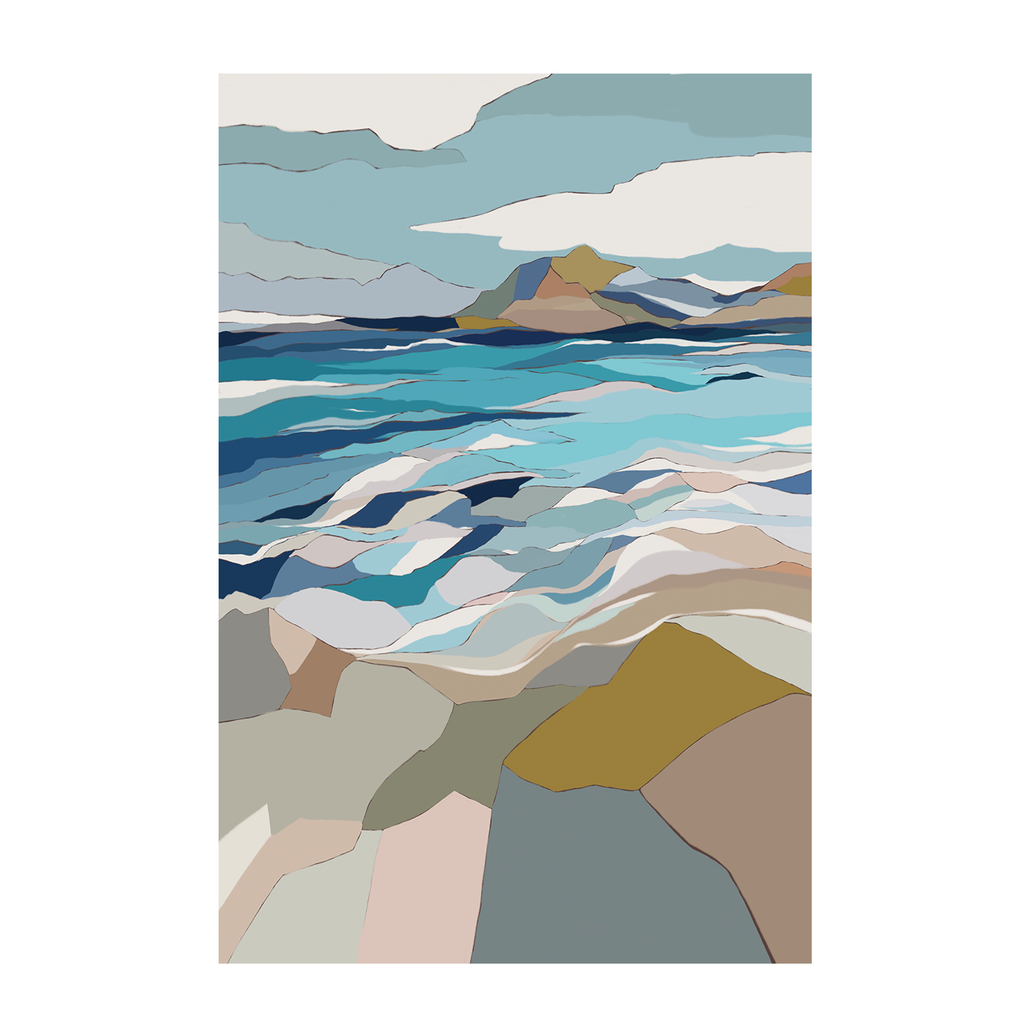 wall-art-print-canvas-poster-framed-Mountainous Wonder, Style B , By Nikita Jariwala-GIOIA-WALL-ART