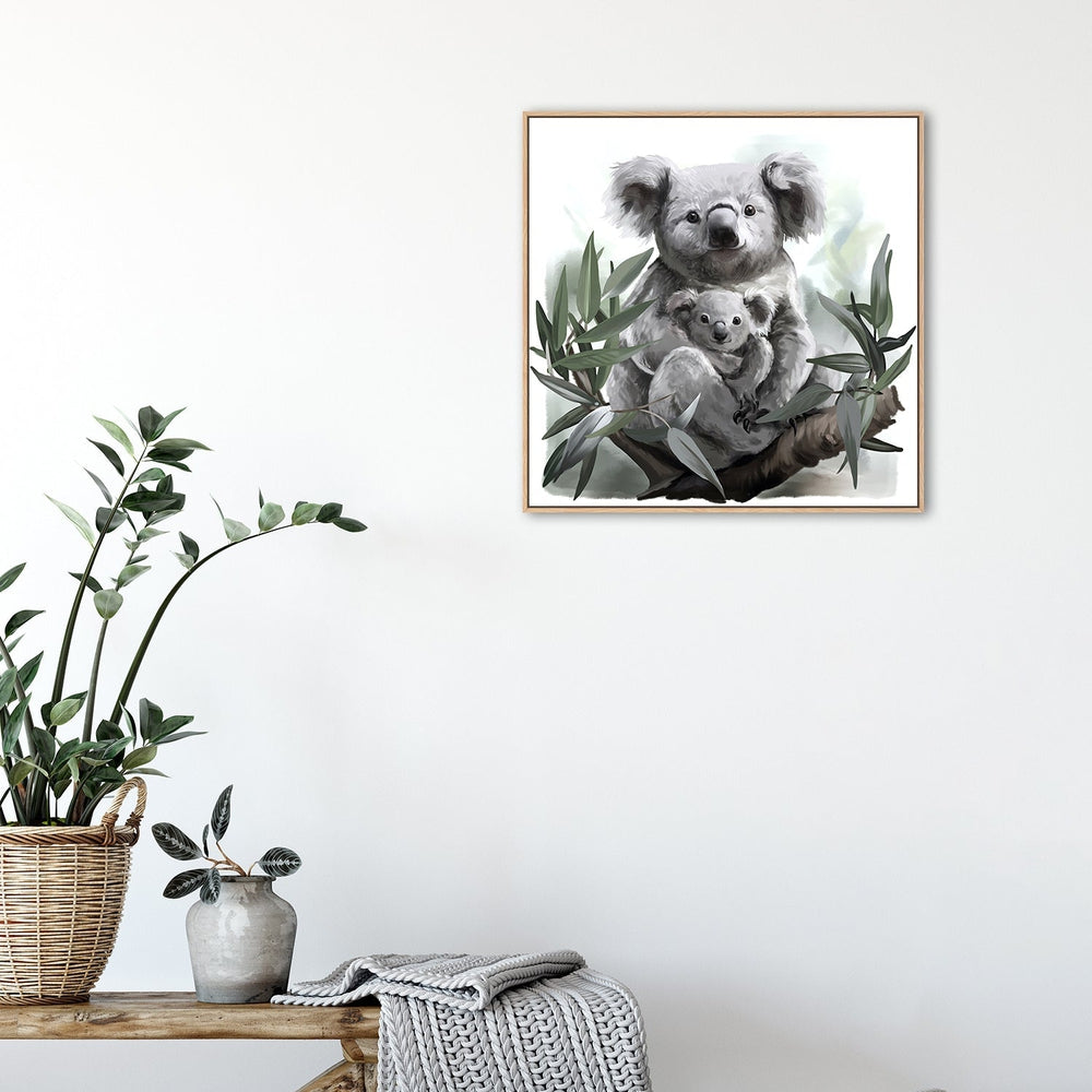 wall-art-print-canvas-poster-framed-Mum And Baby Koala-by-Gioia Wall Art-Gioia Wall Art