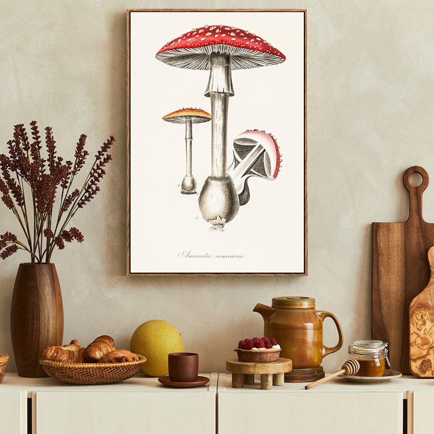 wall-art-print-canvas-poster-framed-Muscimol Mushrooms-GIOIA-WALL-ART