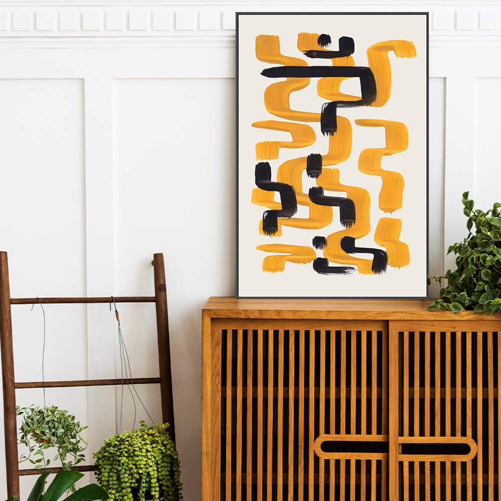 wall-art-print-canvas-poster-framed-Mustard Wiggle, Style B , By Ejaaz Haniff-GIOIA-WALL-ART