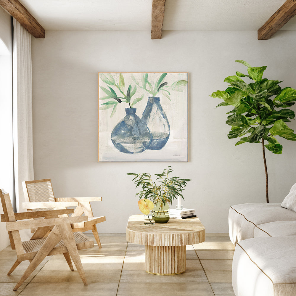 wall-art-print-canvas-poster-framed-Muted Blue Vases , By Albena Hristova-GIOIA-WALL-ART