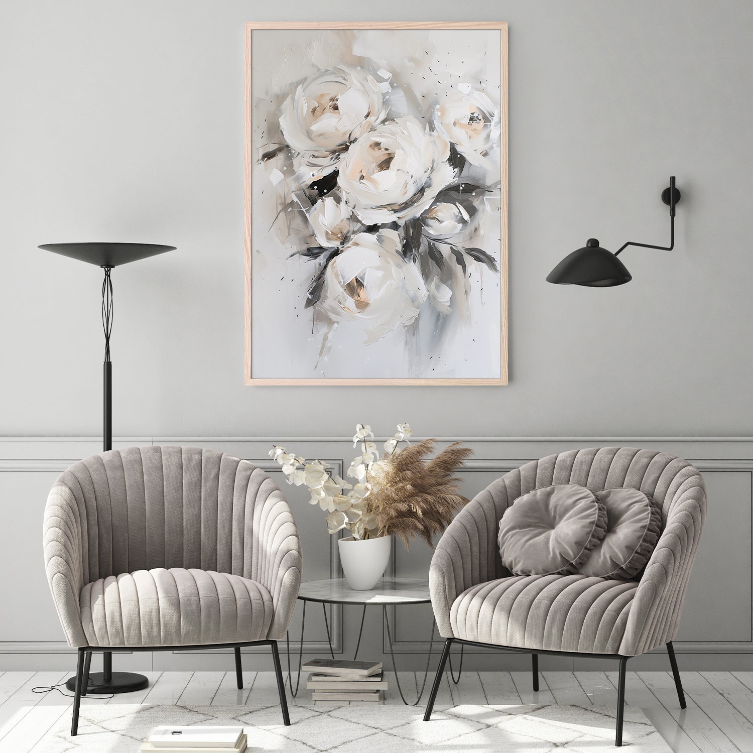 wall-art-print-canvas-poster-framed-Muted Roses , Style B-8