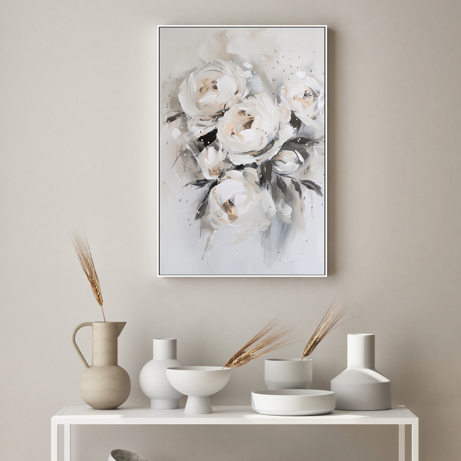 wall-art-print-canvas-poster-framed-Muted Roses , Style B-9