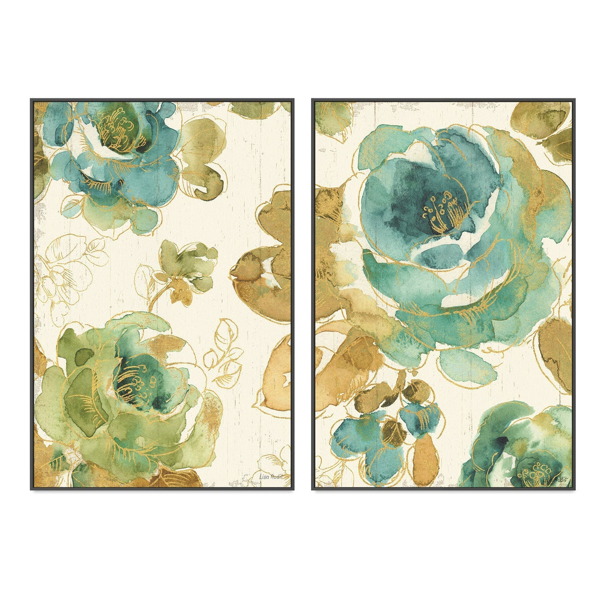 wall-art-print-canvas-poster-framed-My Greenhouse Roses, Style A & B, Set Of 2 , By Lisa Audit-GIOIA-WALL-ART