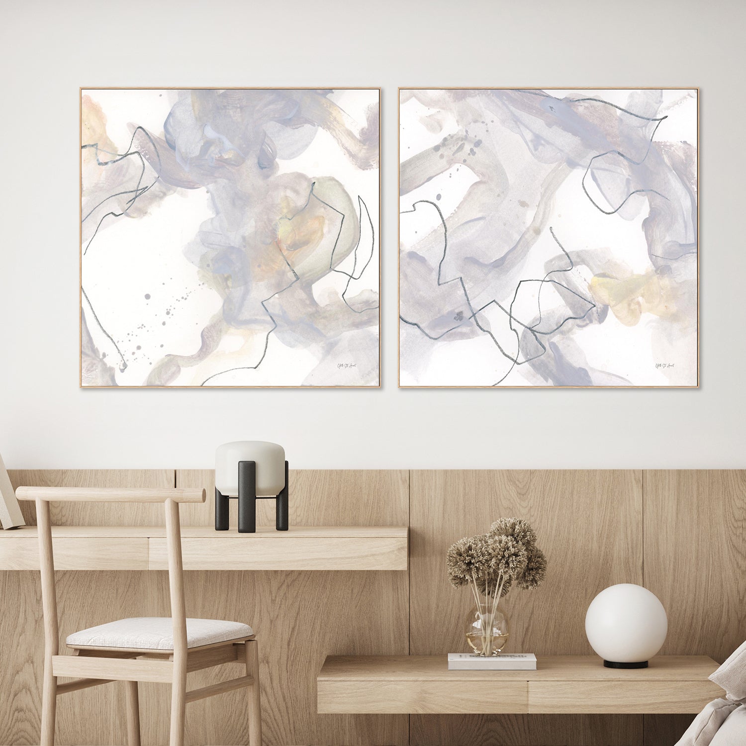 wall-art-print-canvas-poster-framed-Mystique, Style A & B, Set Of 2-2