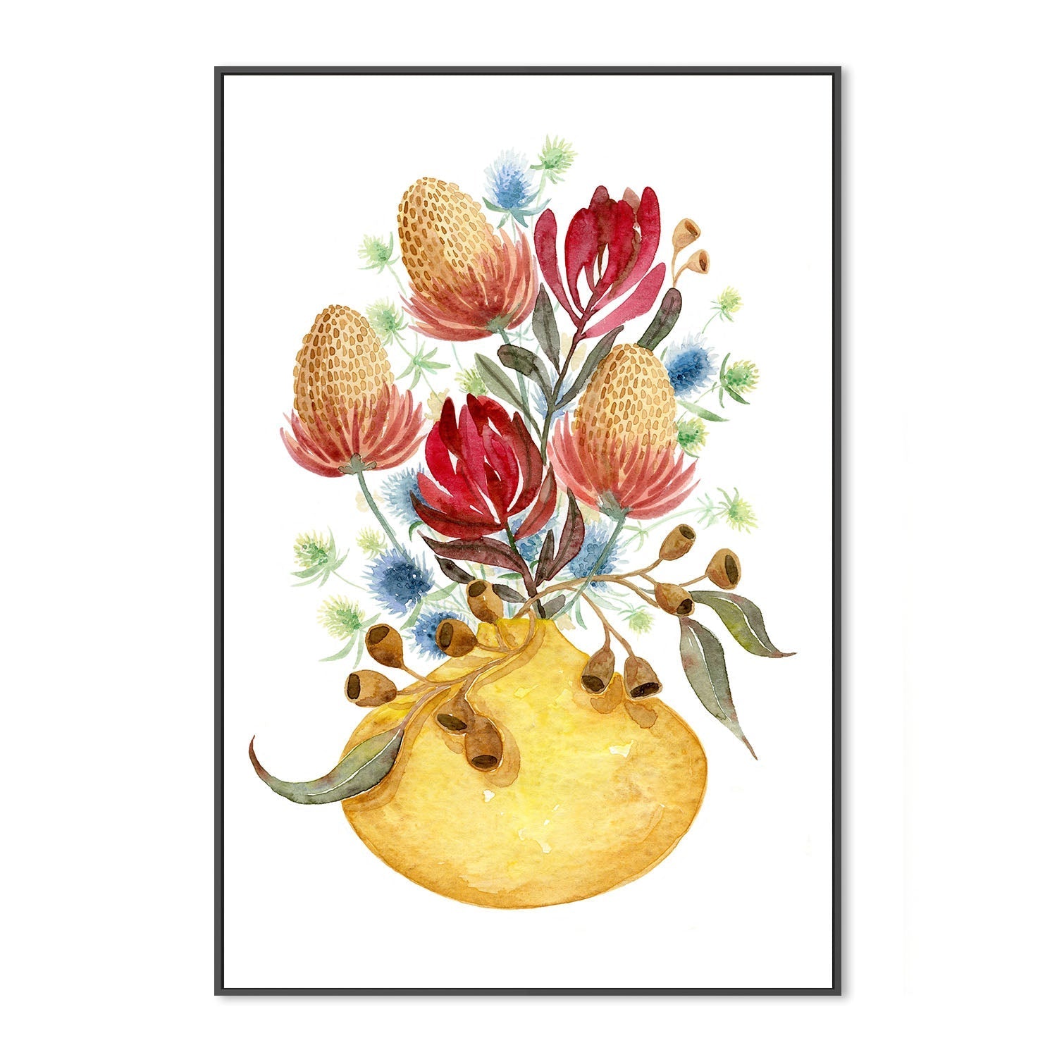 wall-art-print-canvas-poster-framed-Natives In Yellow Vase , By Jessie Mitchelson-3