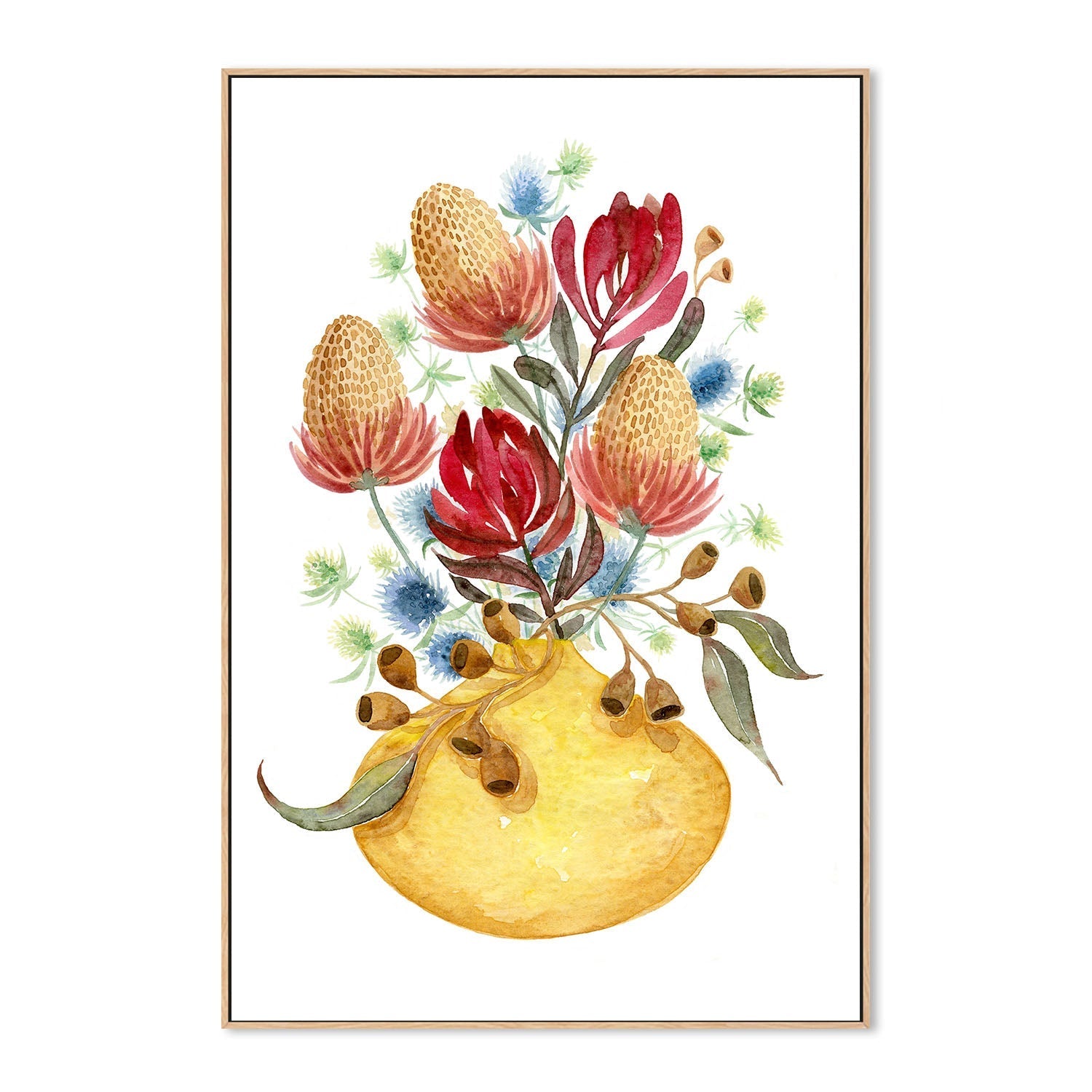 wall-art-print-canvas-poster-framed-Natives In Yellow Vase , By Jessie Mitchelson-4