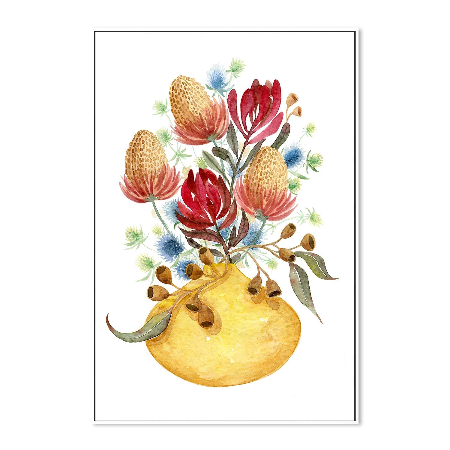 wall-art-print-canvas-poster-framed-Natives In Yellow Vase , By Jessie Mitchelson-5