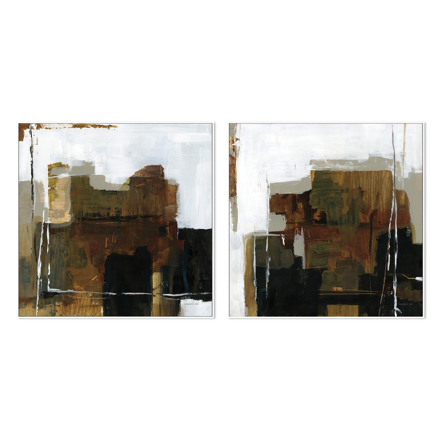 wall-art-print-canvas-poster-framed-Natural Abstract, Style A & B, Set Of 2-5
