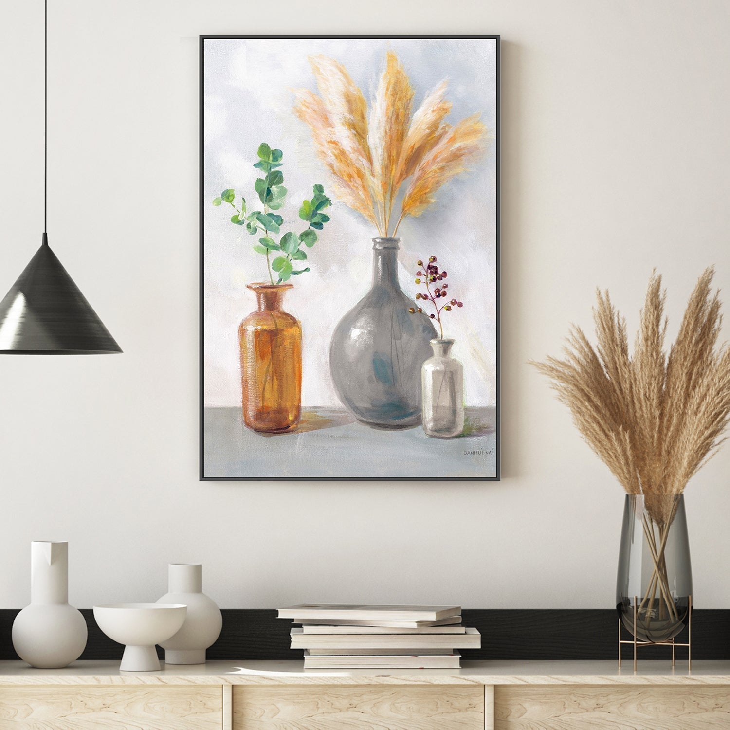 wall-art-print-canvas-poster-framed-Natural Riches Charcoal, Style B-by-Danhui Nai-Gioia Wall Art