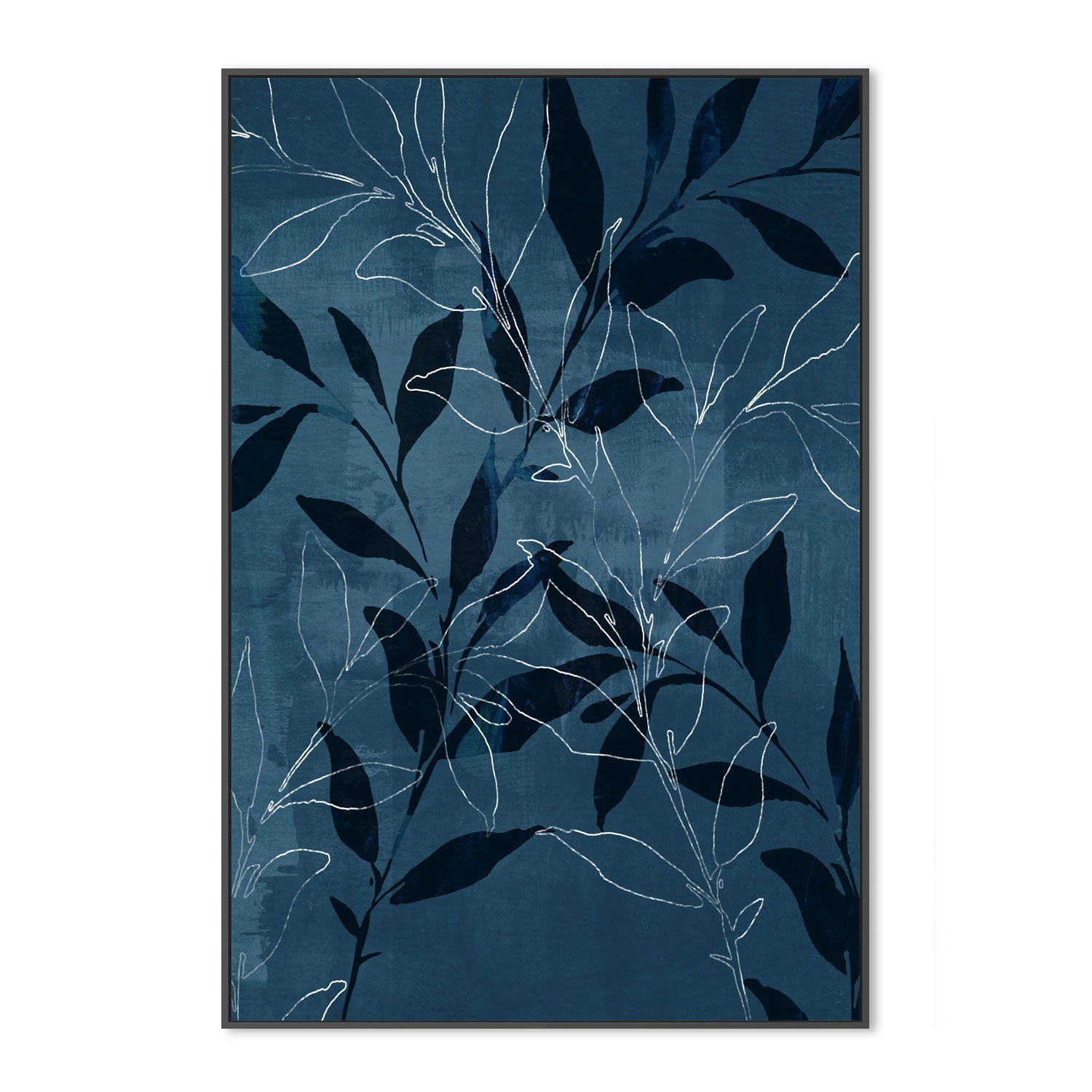 wall-art-print-canvas-poster-framed-Navy Botanical, Style A , By Nina Blue-3