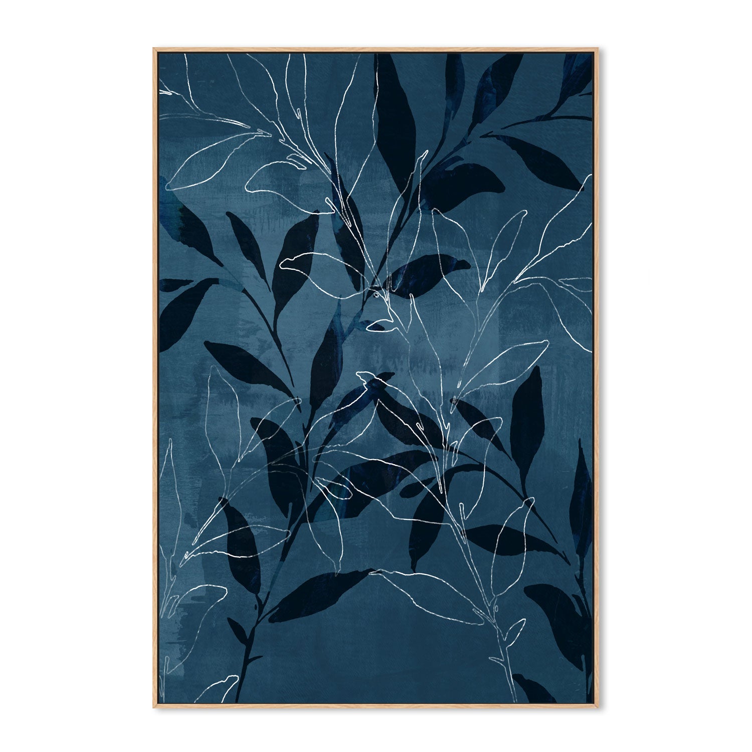 wall-art-print-canvas-poster-framed-Navy Botanical, Style A , By Nina Blue-4