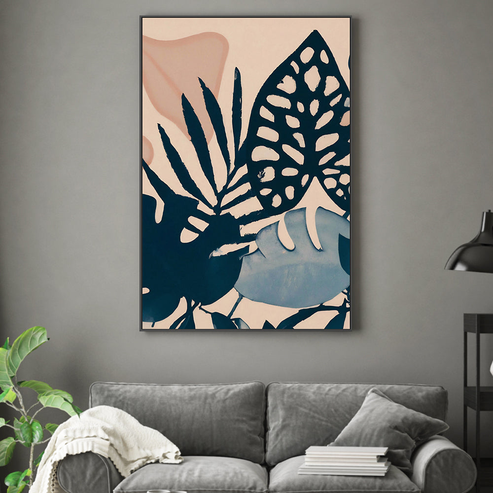 wall-art-print-canvas-poster-framed-Powder Pink Leaves , By Pictufy-2