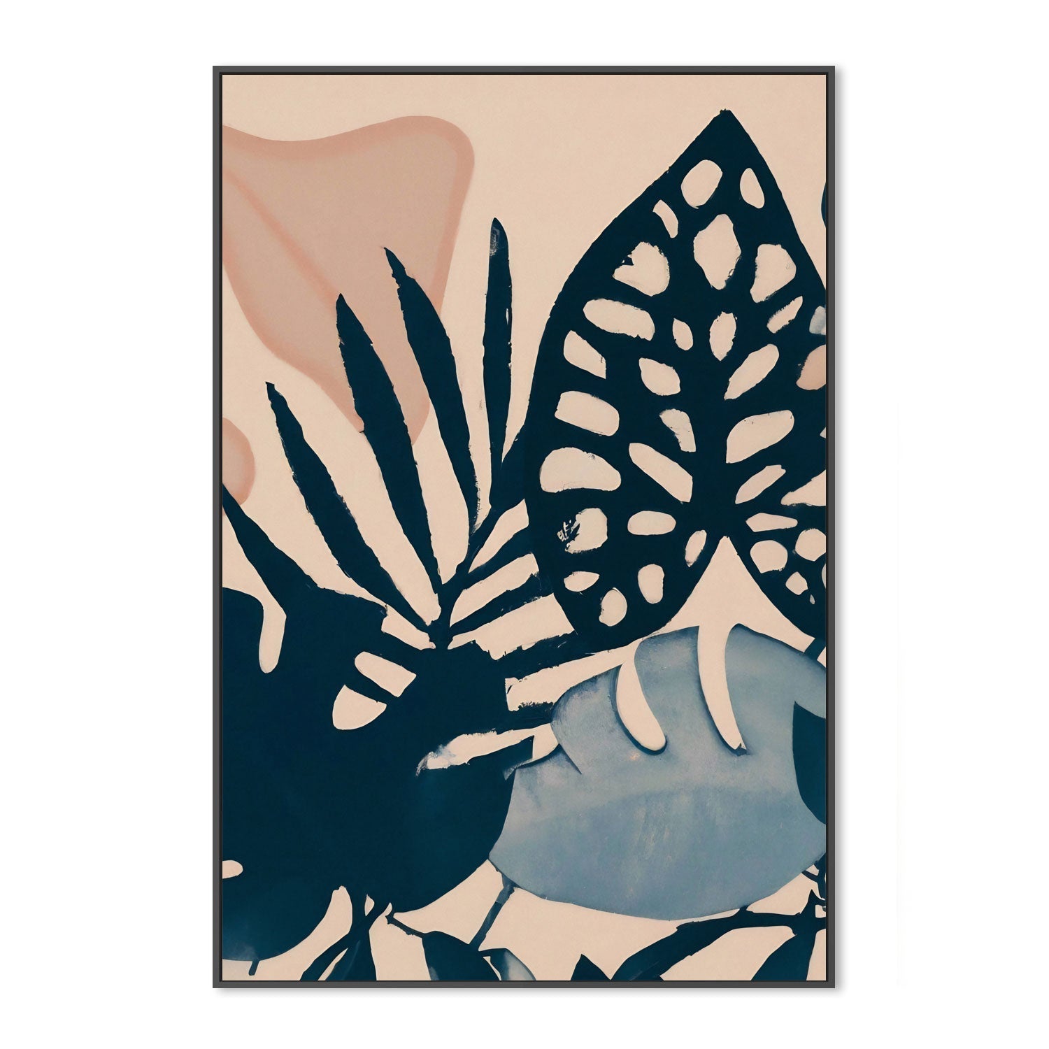 wall-art-print-canvas-poster-framed-Powder Pink Leaves , By Pictufy-3