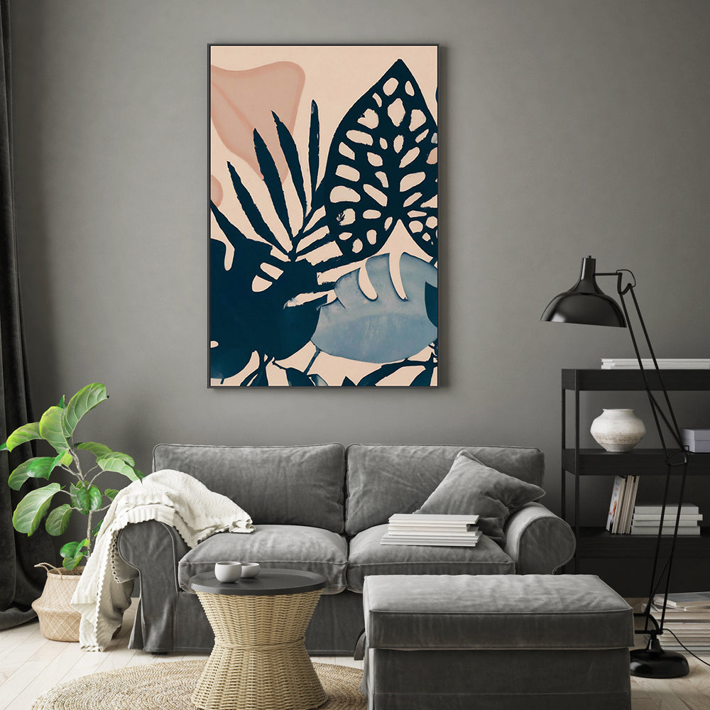 wall-art-print-canvas-poster-framed-Powder Pink Leaves , By Pictufy-7