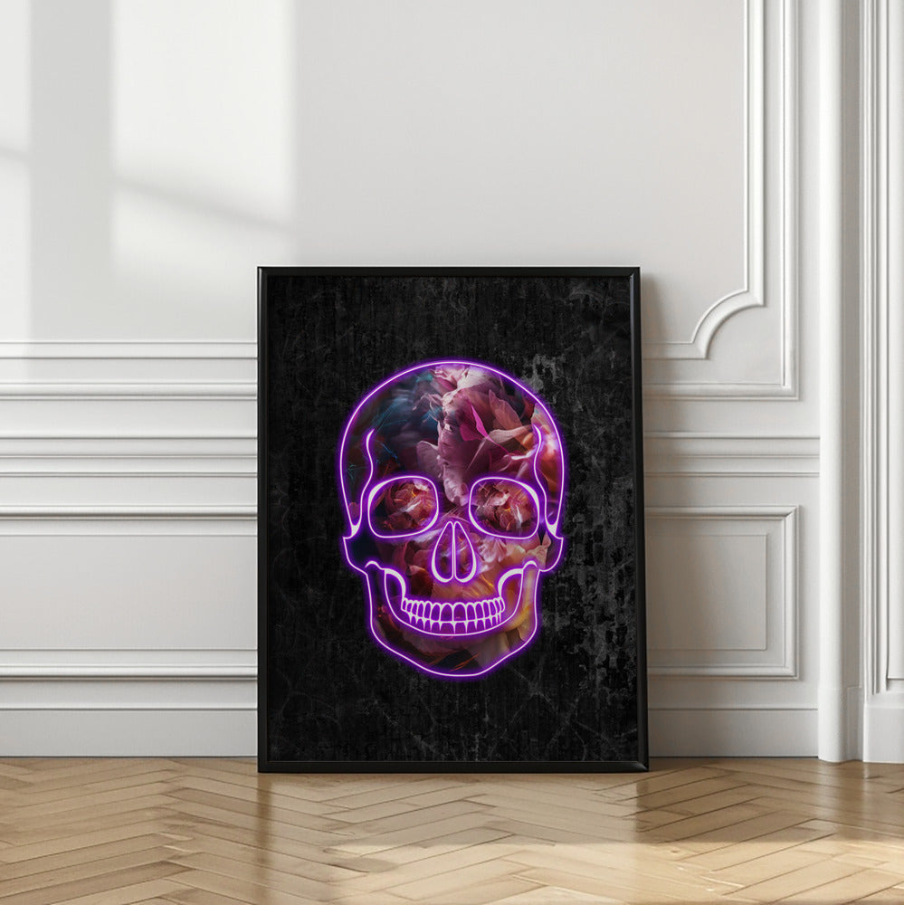 wall-art-print-canvas-poster-framed-Neon Halloween Skull , By Sarah Manovski-2