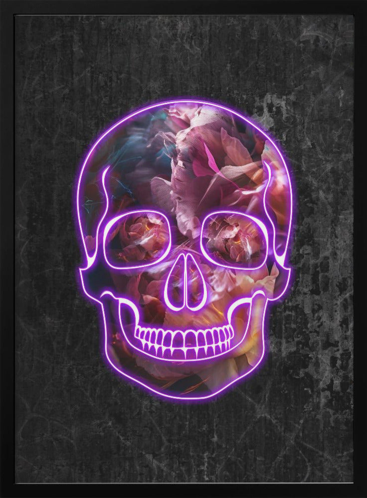 wall-art-print-canvas-poster-framed-Neon Halloween Skull , By Sarah Manovski-3
