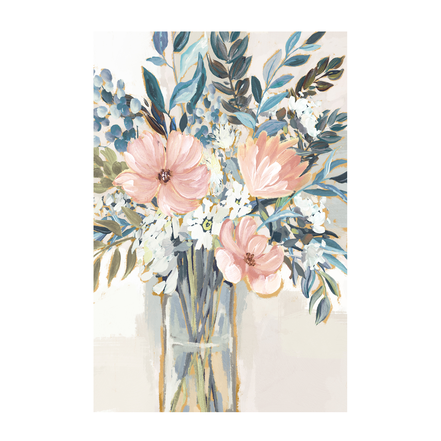 wall-art-print-canvas-poster-framed-Neutral Bouquet, Style B , By Nina Blue-1