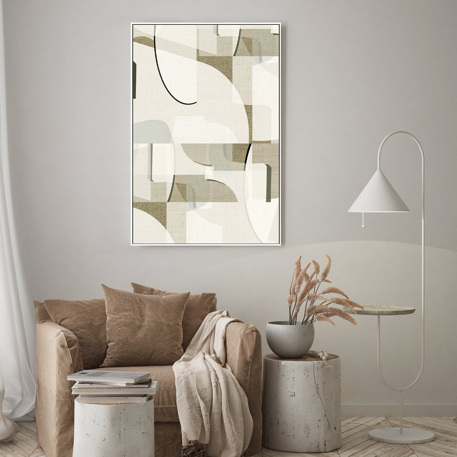 wall-art-print-canvas-poster-framed-Neutral Curves, Style B-7