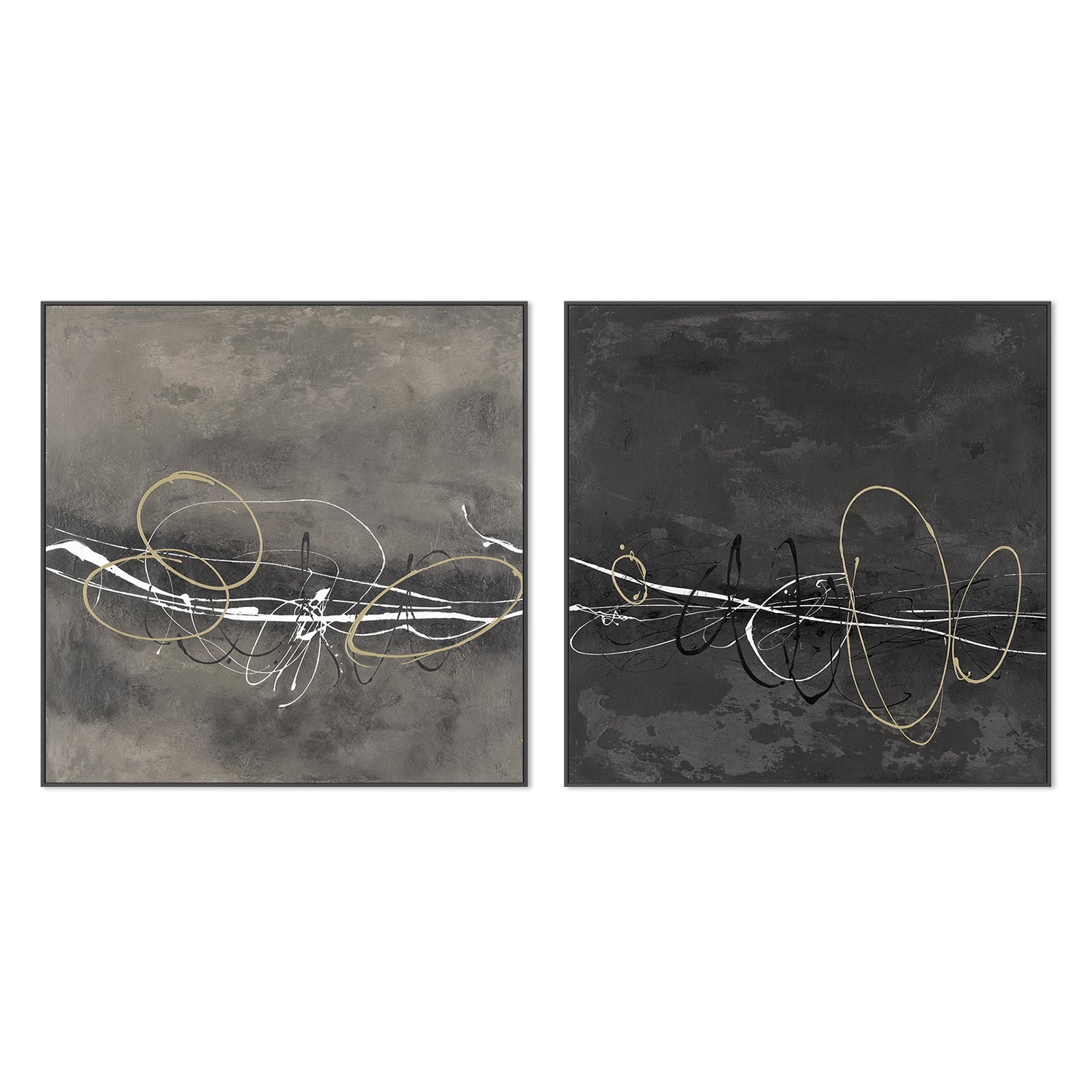 wall-art-print-canvas-poster-framed-Neutral In Motion, Style A & B, Set Of 2 , By Filippoloco-3