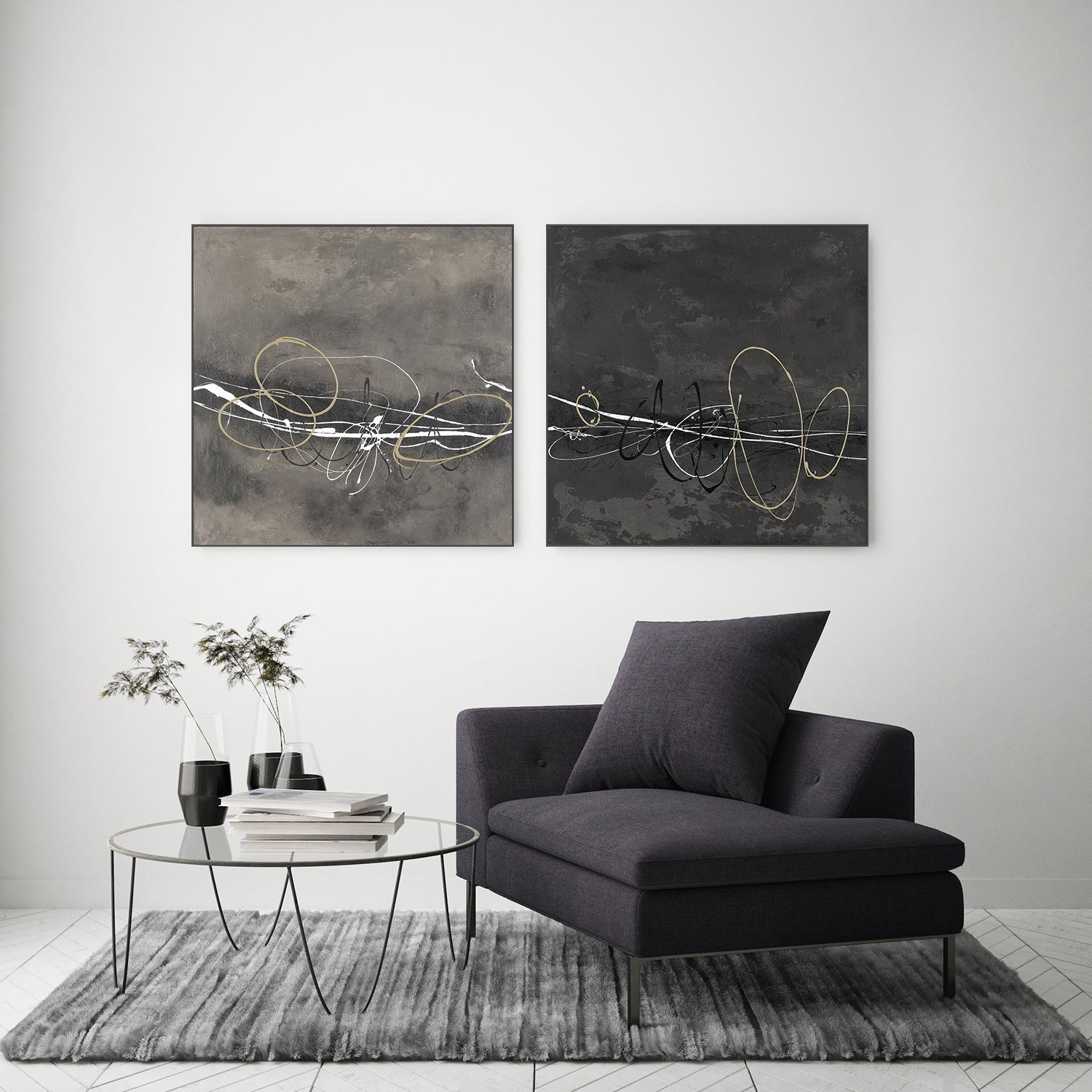 wall-art-print-canvas-poster-framed-Neutral In Motion, Style A & B, Set Of 2 , By Filippoloco-7