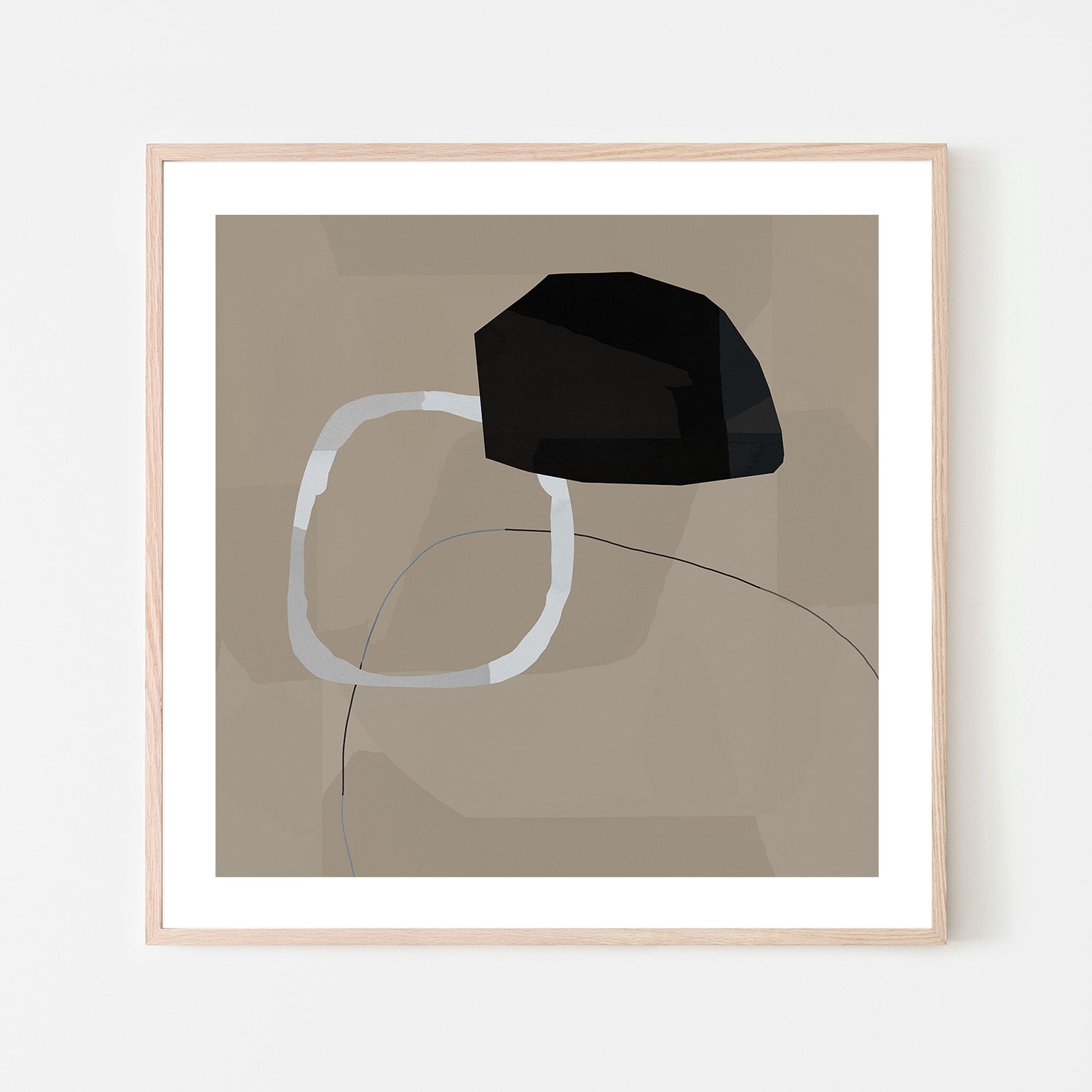 wall-art-print-canvas-poster-framed-Neutral Shapes Abstract, Style C-6