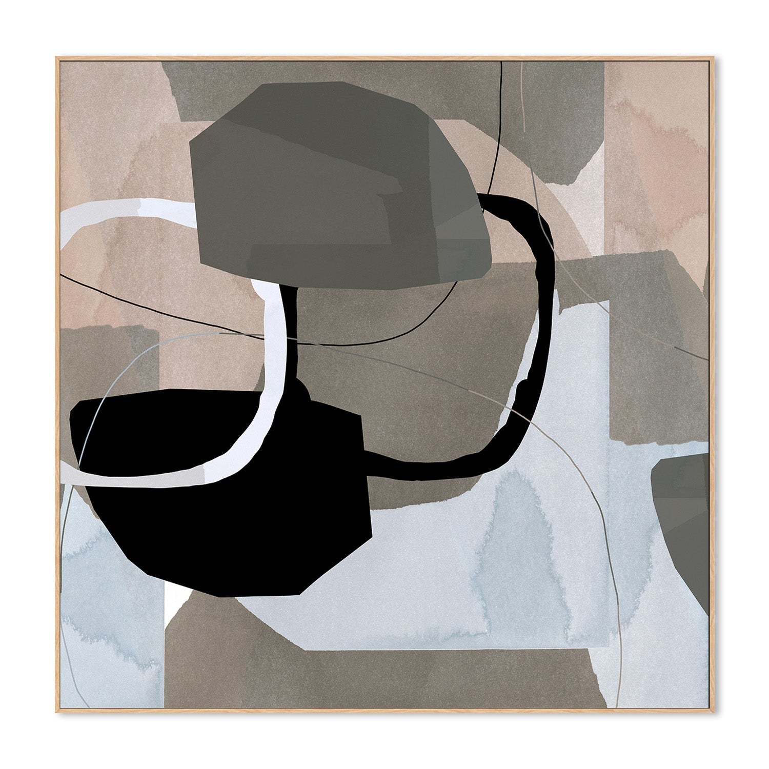 wall-art-print-canvas-poster-framed-Neutral Shapes Abstract, Style D-4