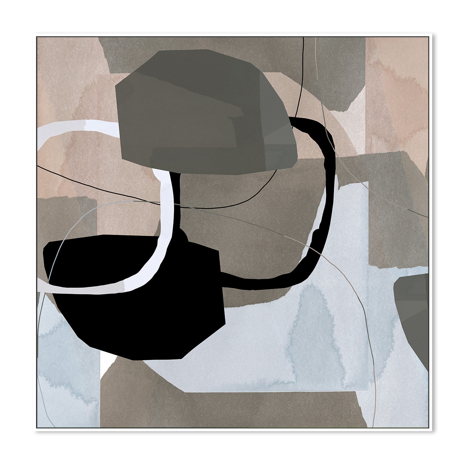 wall-art-print-canvas-poster-framed-Neutral Shapes Abstract, Style D-5