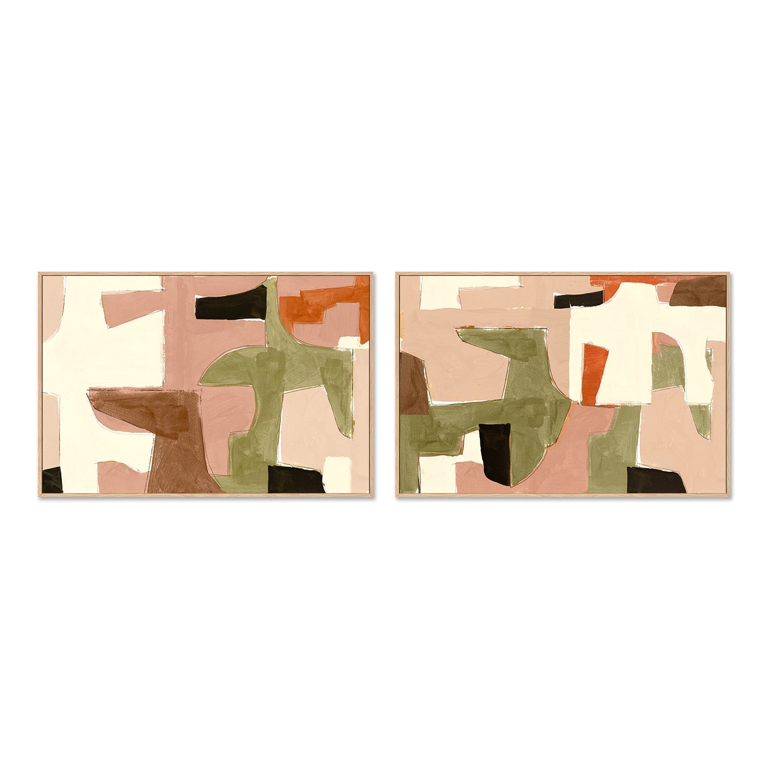 wall-art-print-canvas-poster-framed-New Jigsaw, Style A & B, Set Of 2 , By Cartissi-4