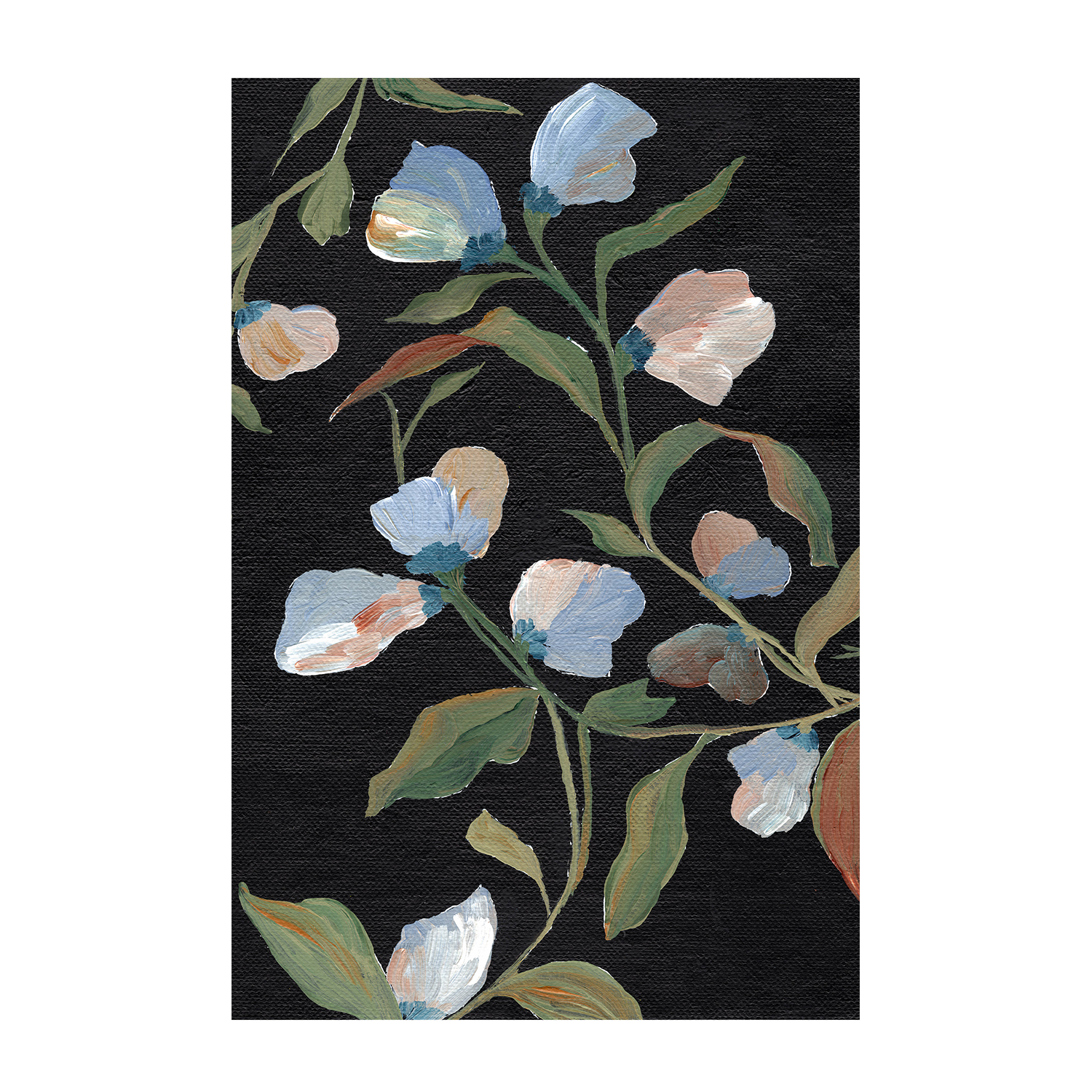 wall-art-print-canvas-poster-framed-Night Blooms & Midnight Floras, Set Of 2 , By Nikita Jariwala-9