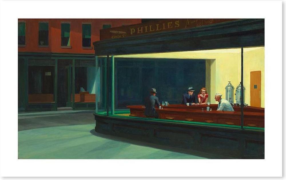 wall-art-print-canvas-poster-framed-Nighthawks, By Edward Hopper-by-Gioia Wall Art-Gioia Wall Art