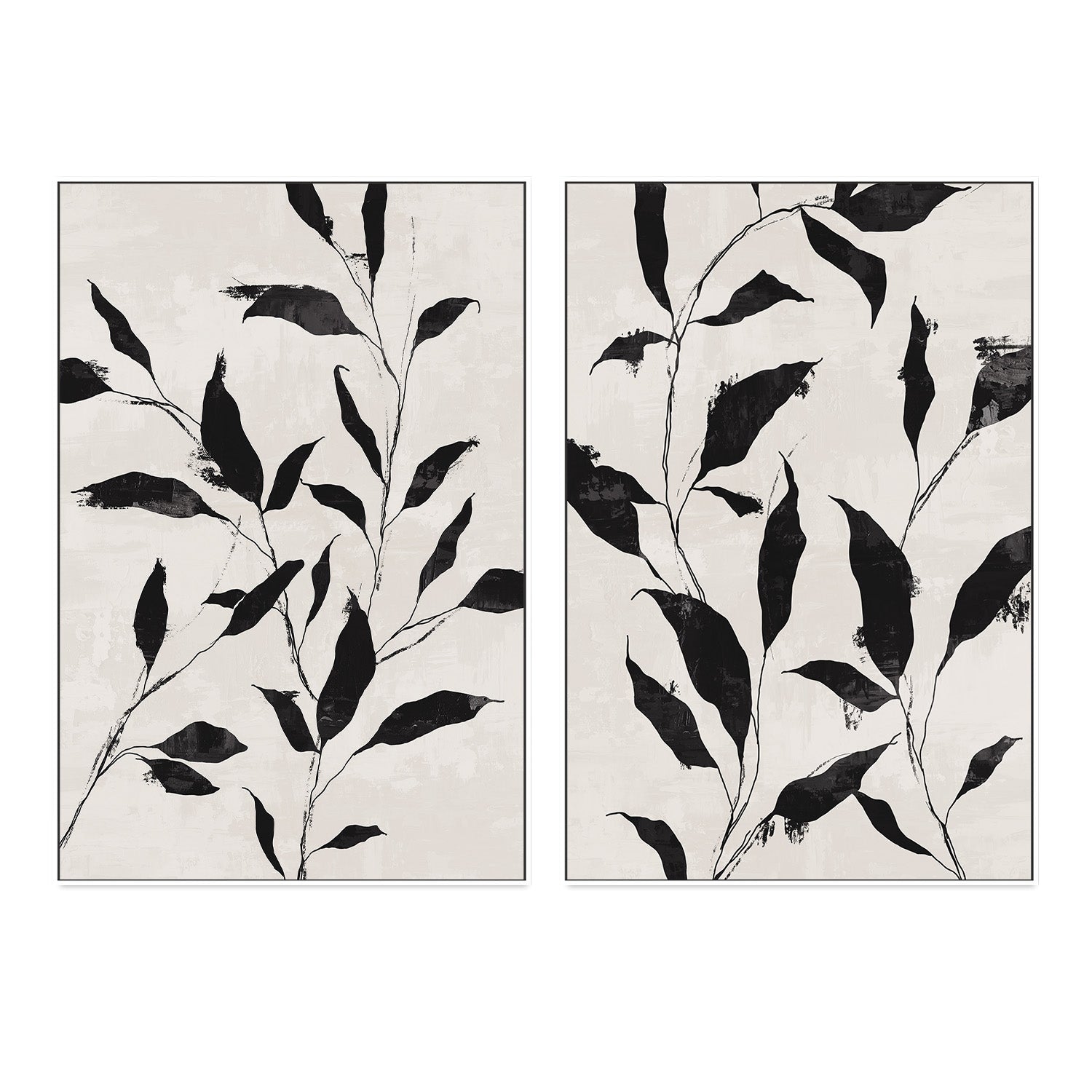 wall-art-print-canvas-poster-framed-Noir Botanical, Style A & B, Set of 2 , By Nina Blue-5