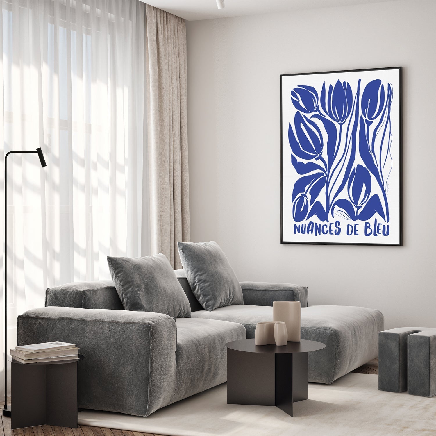 wall-art-print-canvas-poster-framed-Nuances De Bleu , By Andelle Art-8