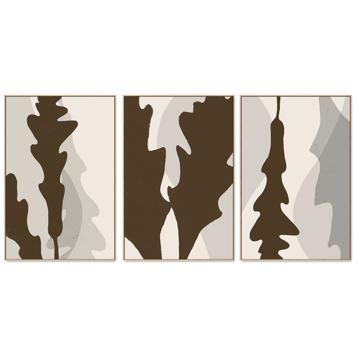 wall-art-print-canvas-poster-framed-Oak Leaf, Style A, B & C, Set Of 3 , By Danushka Abeygoda-GIOIA-WALL-ART