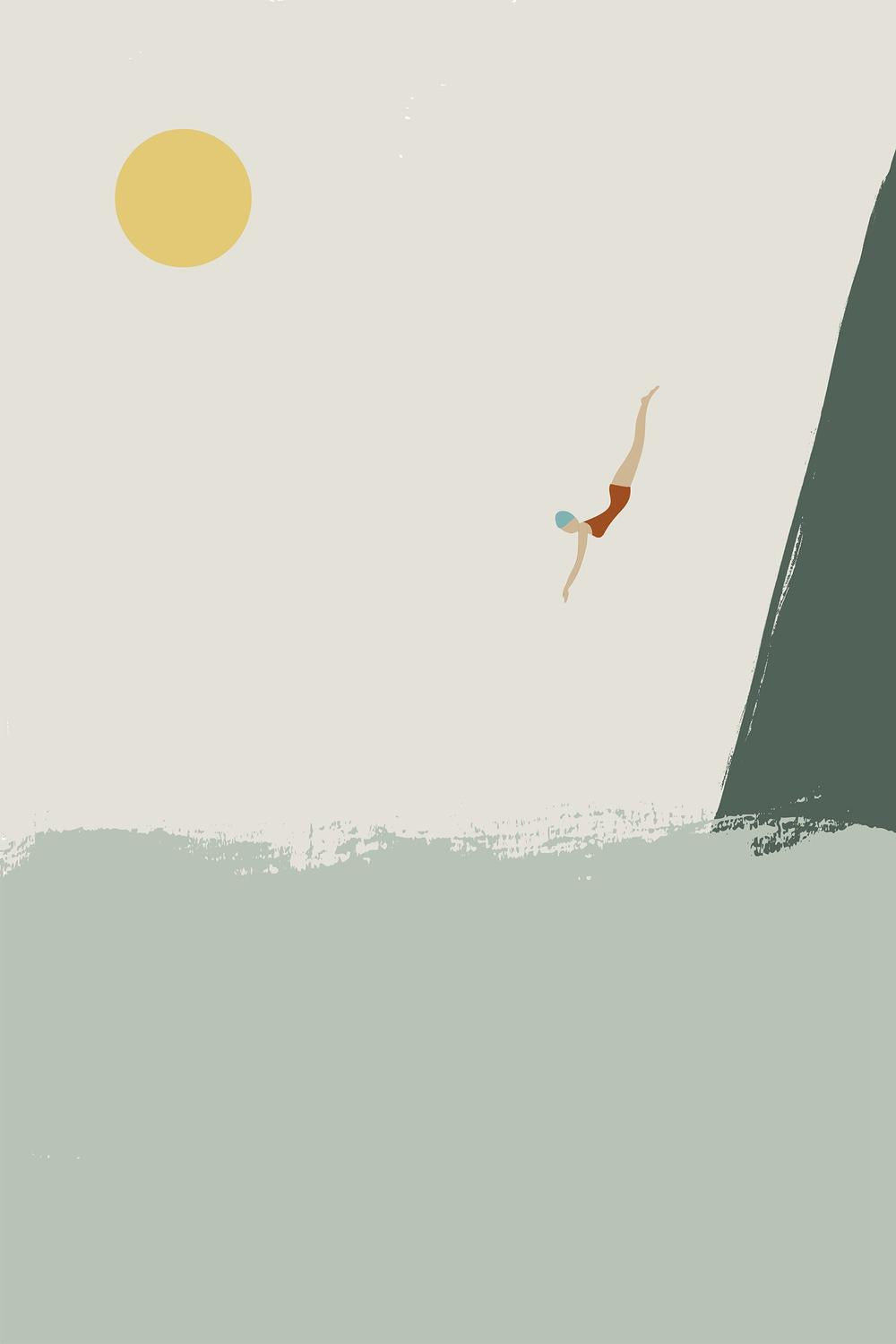 wall-art-print-canvas-poster-framed-Ocean Cliff Dive-1