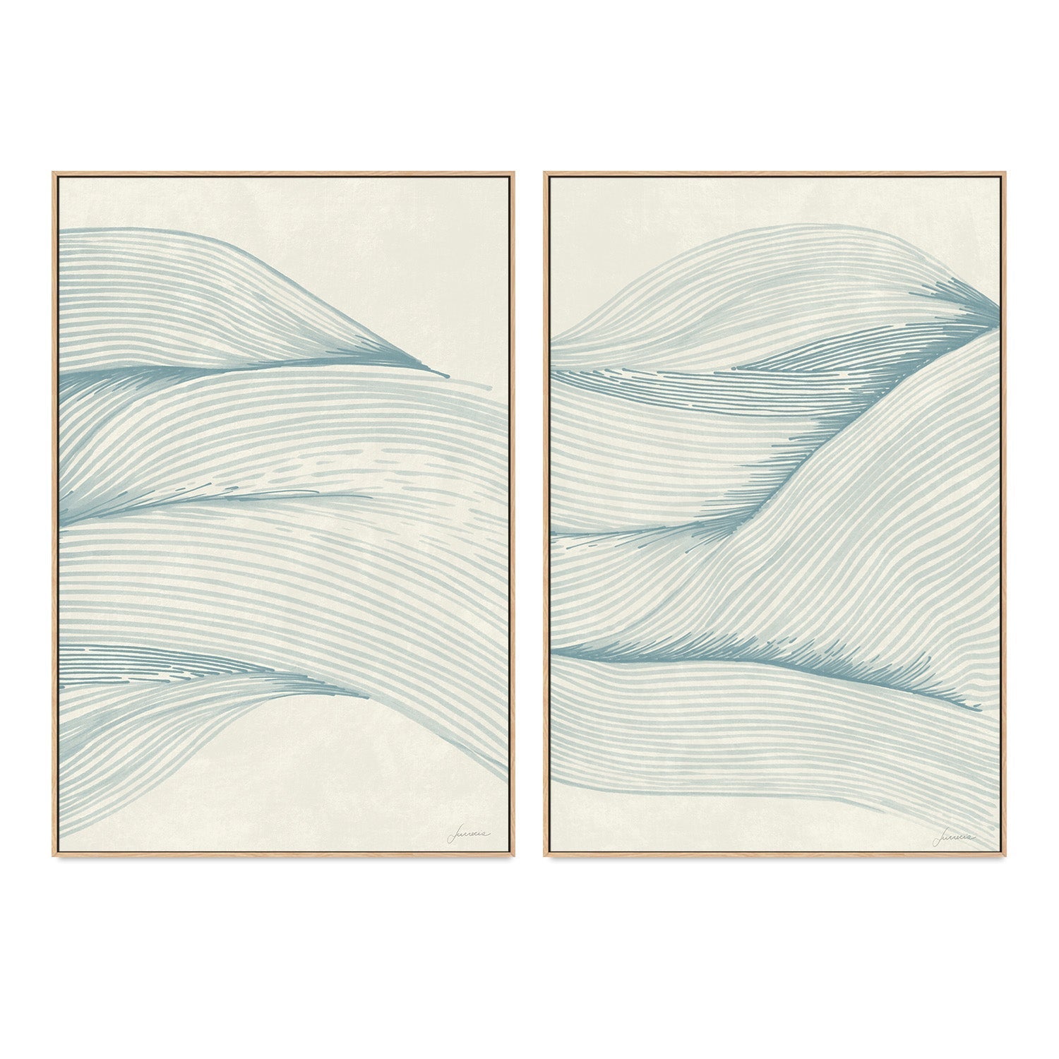 wall-art-print-canvas-poster-framed-Ocean In Lines, Style A & B, Set Of 2 , By Lucrecia Caporale-4
