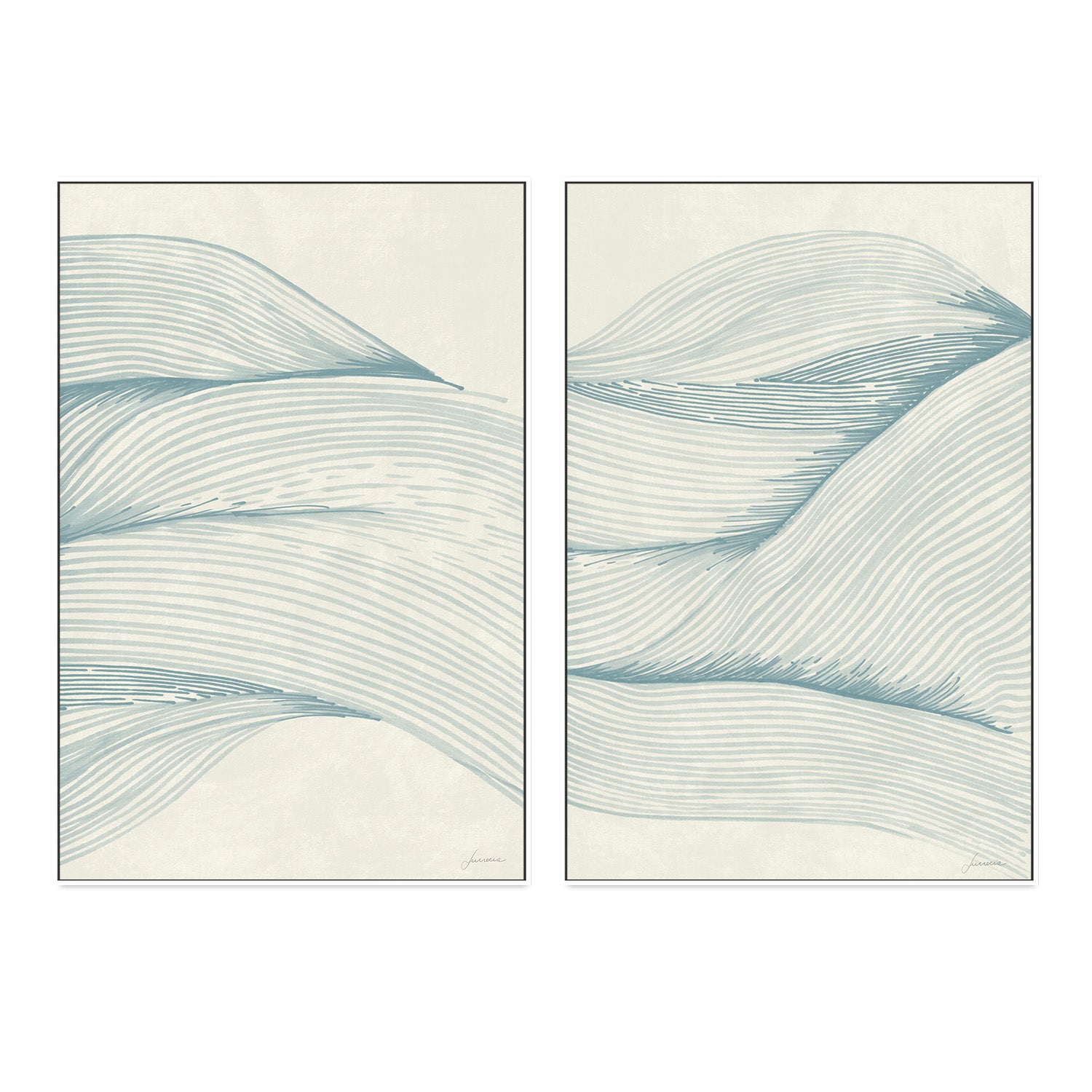 wall-art-print-canvas-poster-framed-Ocean In Lines, Style A & B, Set Of 2 , By Lucrecia Caporale-5