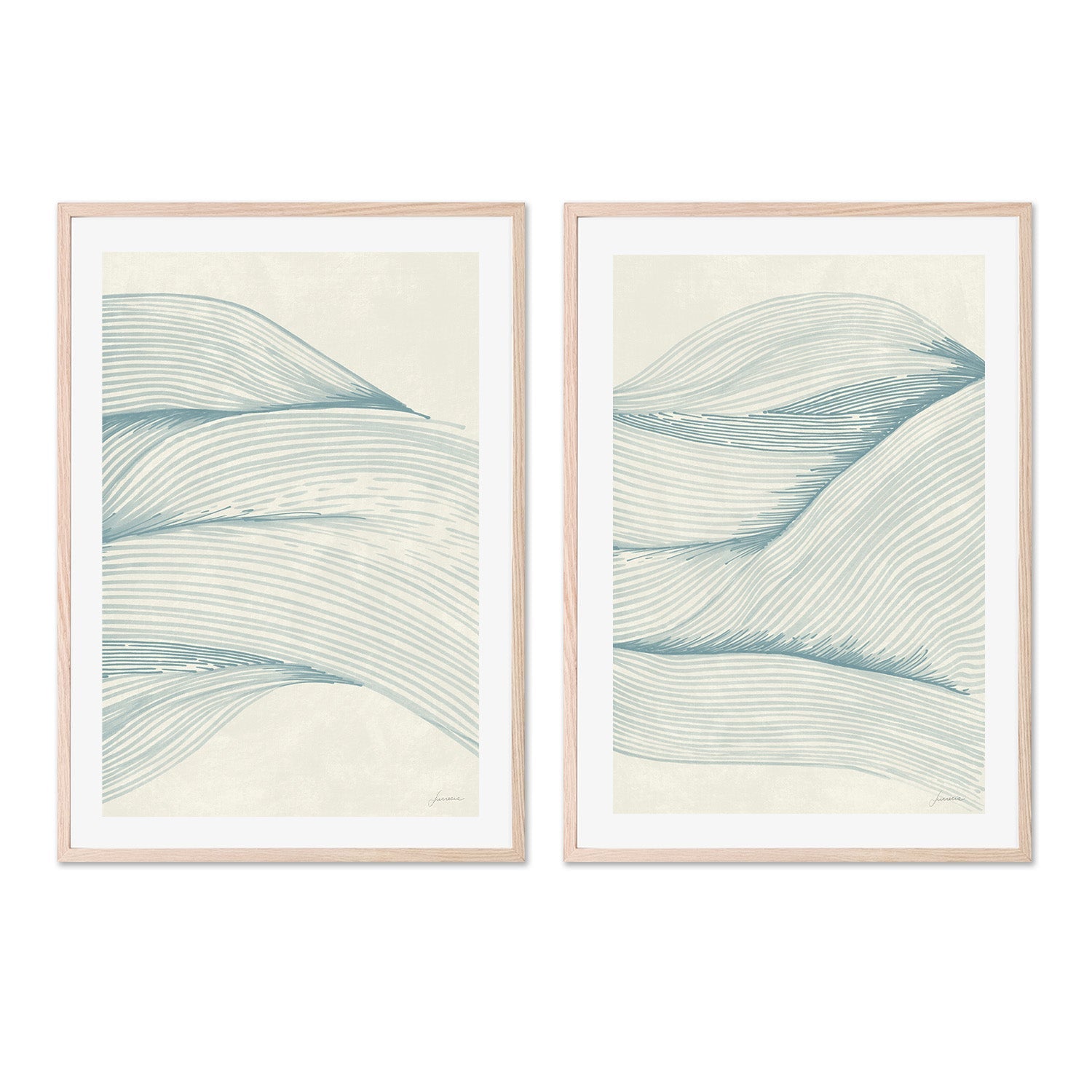 wall-art-print-canvas-poster-framed-Ocean In Lines, Style A & B, Set Of 2 , By Lucrecia Caporale-6