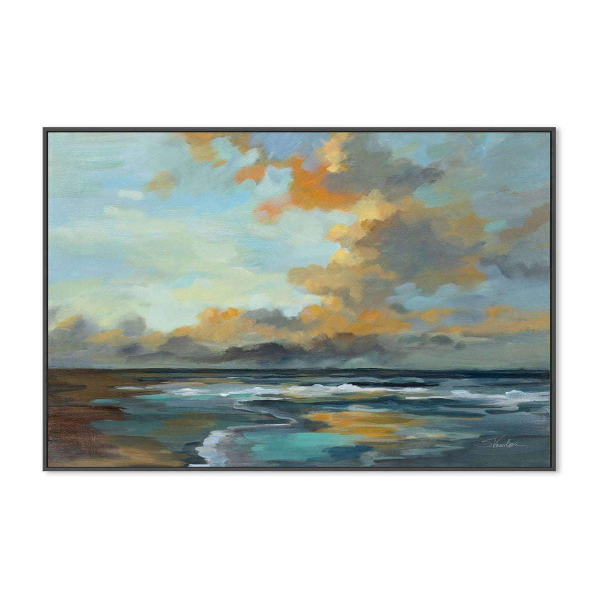 wall-art-print-canvas-poster-framed-Oceanside Sunset-by-Silvia Vassileva-Gioia Wall Art