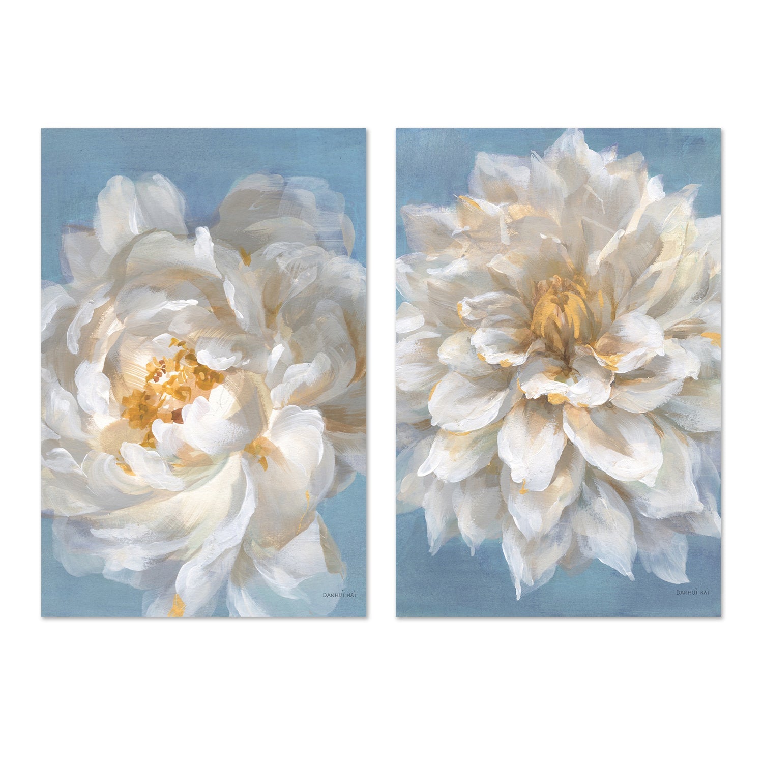 wall-art-print-canvas-poster-framed-Open Petals, Set of 2-by-Danhui Nai-Gioia Wall Art