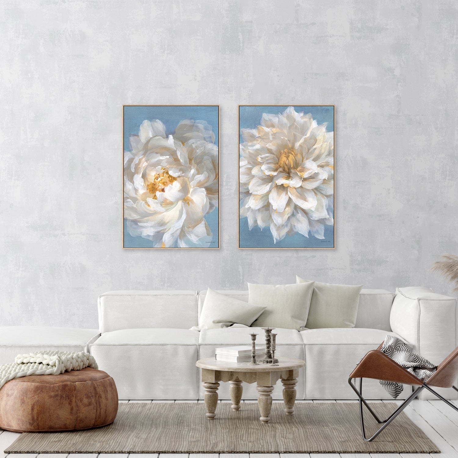 wall-art-print-canvas-poster-framed-Open Petals, Set of 2-by-Danhui Nai-Gioia Wall Art