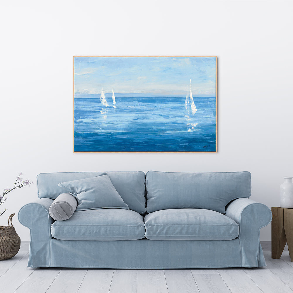 wall-art-print-canvas-poster-framed-Open Sail with Turquoise-by-Julia Purinton-Gioia Wall Art