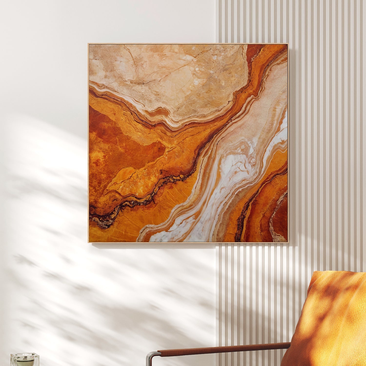 wall-art-print-canvas-poster-framed-Orange and Beige Marble Textures , By Alpenglow Workshop-2
