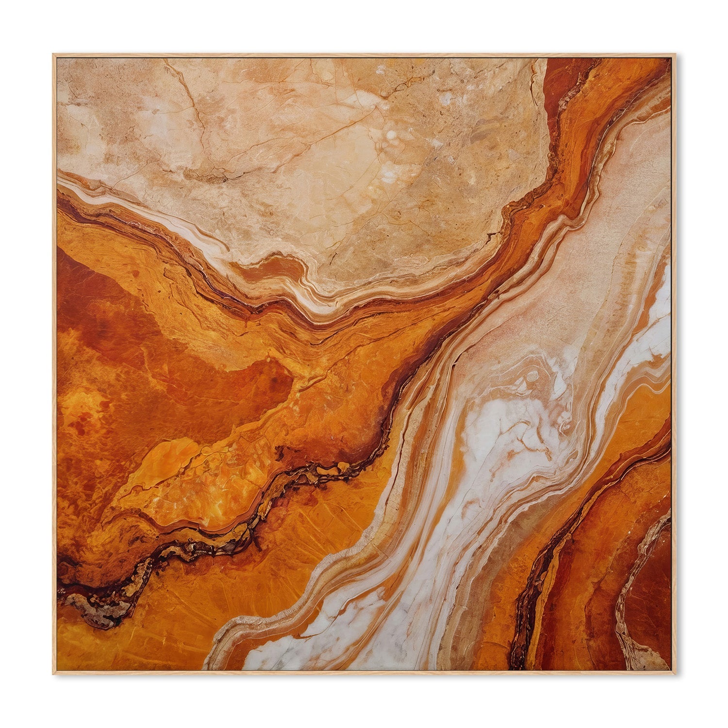 wall-art-print-canvas-poster-framed-Orange and Beige Marble Textures , By Alpenglow Workshop-4