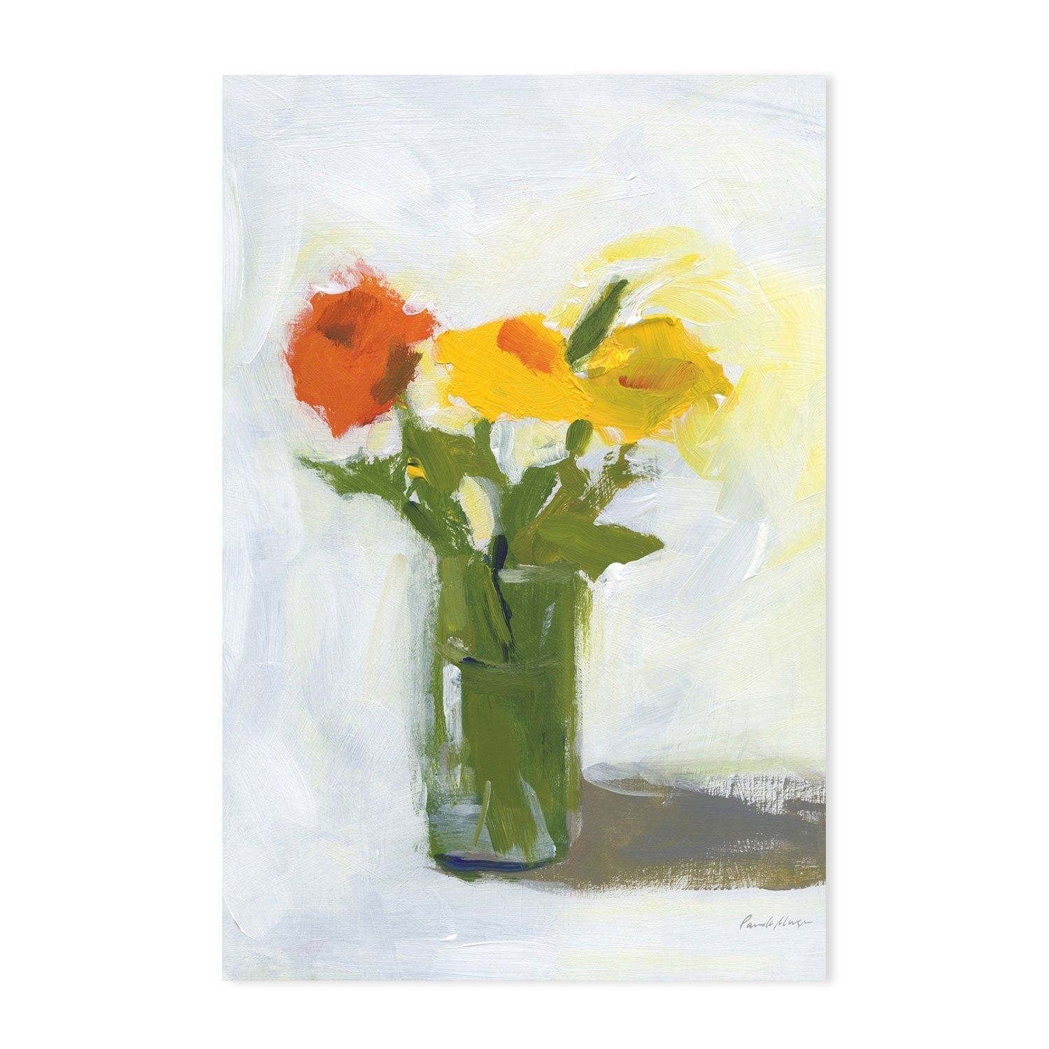 wall-art-print-canvas-poster-framed-Orange and Yellow Floral-by-Pamela Munger-Gioia Wall Art
