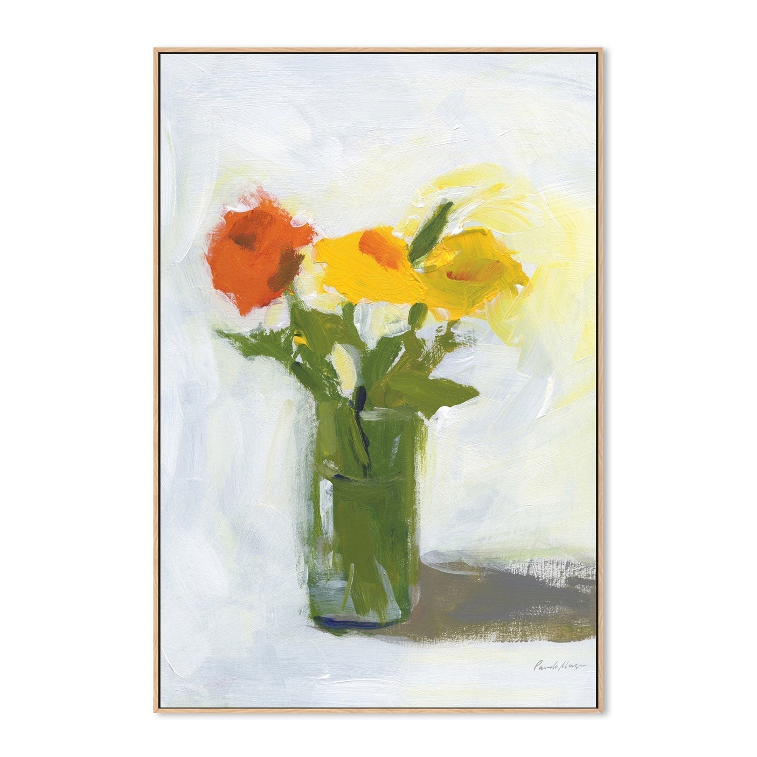 wall-art-print-canvas-poster-framed-Orange and Yellow Floral-by-Pamela Munger-Gioia Wall Art