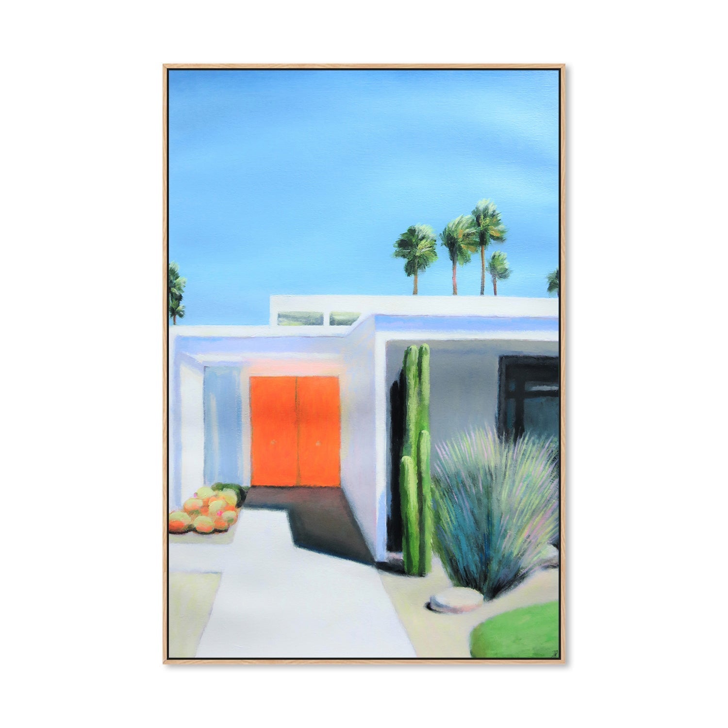 wall-art-print-canvas-poster-framed-Orange Door-by-Ieva Baklane-Gioia Wall Art