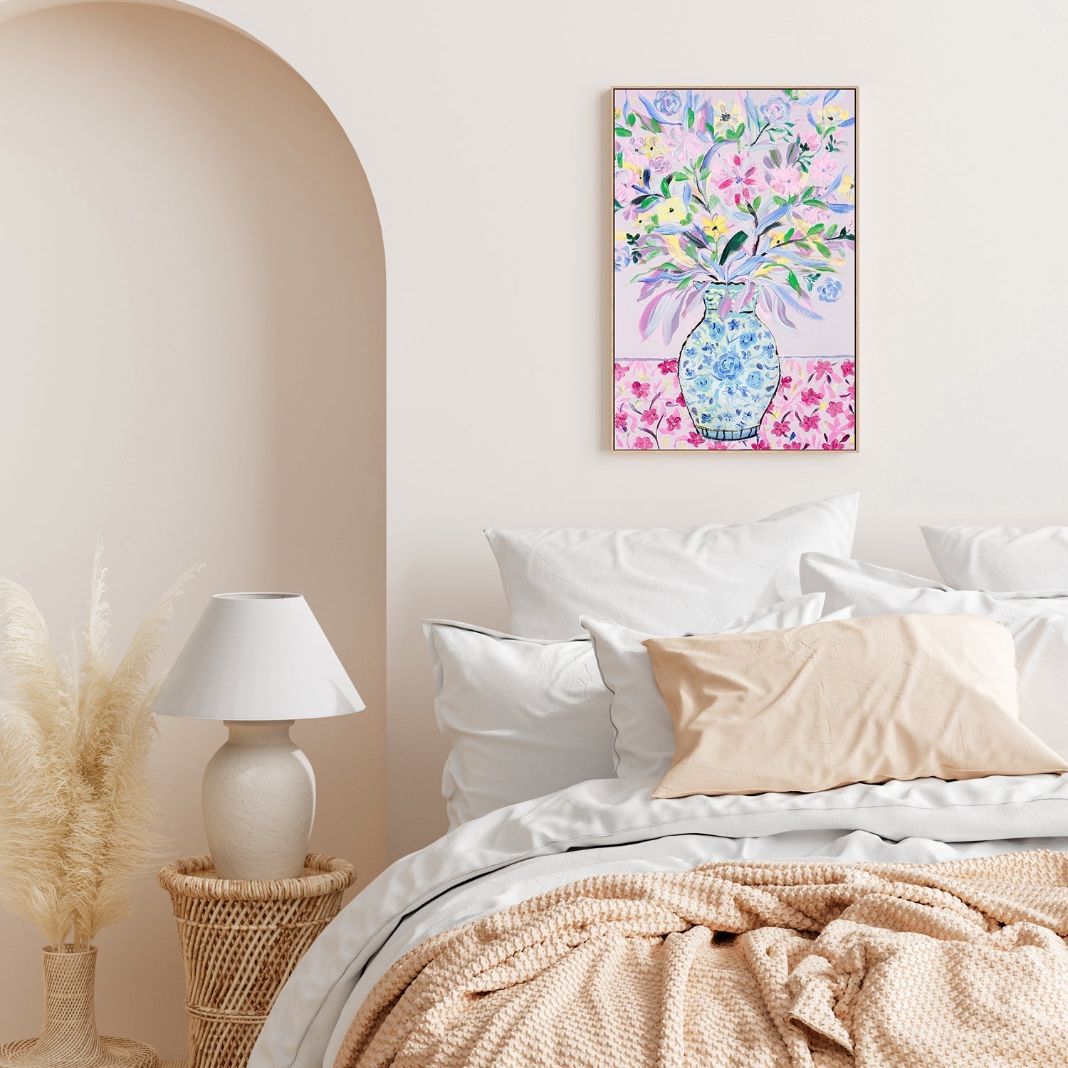 wall-art-print-canvas-poster-framed-Ornate Vase Of Flowers , By Nadar Musa-GIOIA-WALL-ART