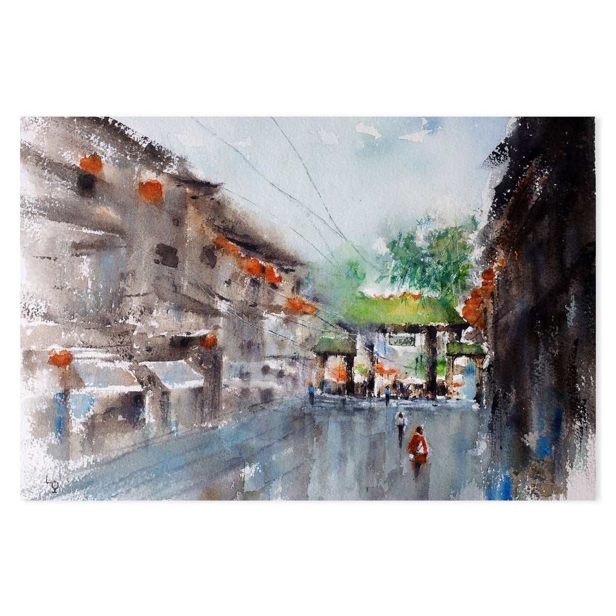 wall-art-print-canvas-poster-framed-Pagoda San Francisco-by-Lilou Online Fine Arts-Gioia Wall Art